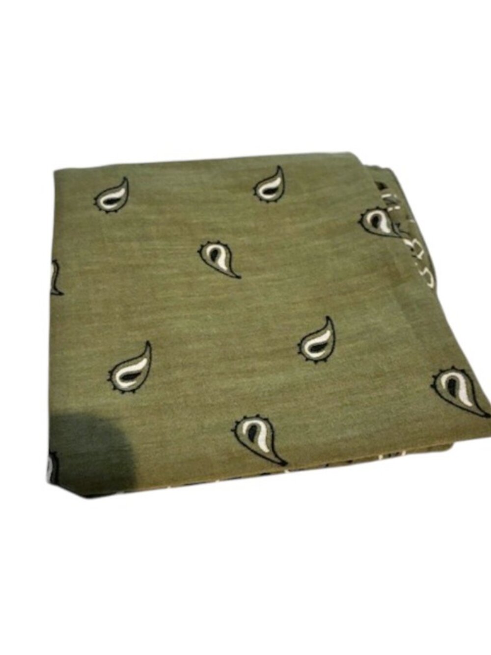 Olive Green Bandanna Scarf Handkeechief - Picture 3 of 3